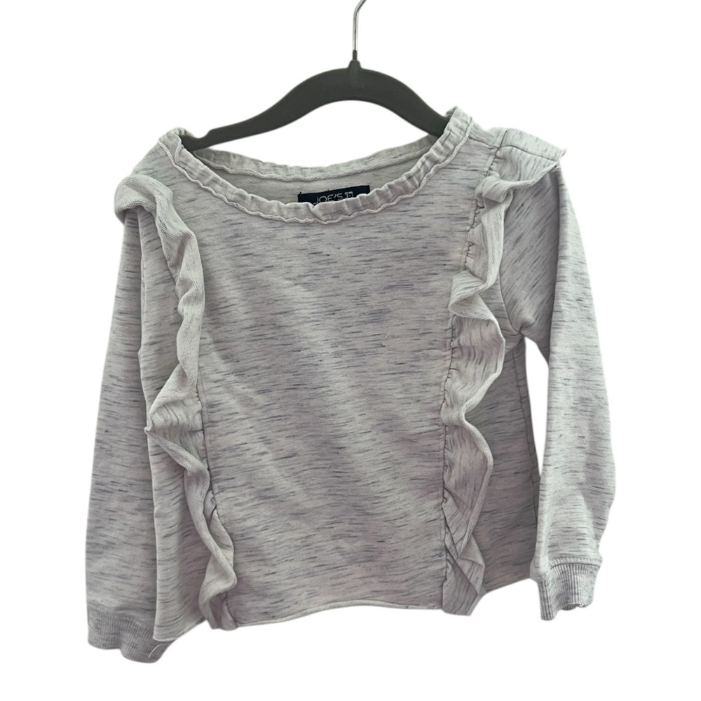 Joe’s 2T Light Gray Ruffle Long-Sleeve Top Sweater, Toddler Girls